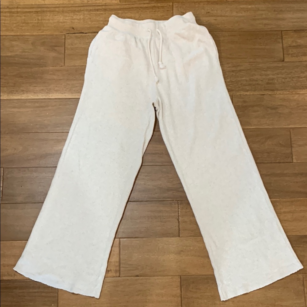 White Wide-Leg Lounge Pants